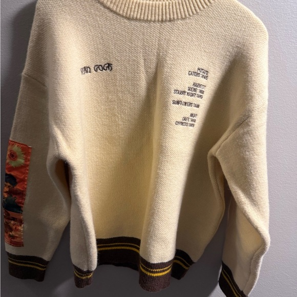 Aelfric Eden Cream and Brown Crewneck Sweater with Minimalist Design Van Gogh - Picture 2 of 6